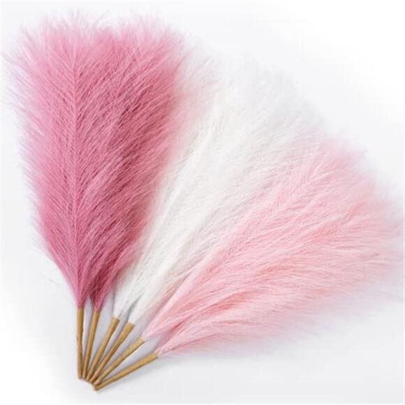 Other - Pampas Grass Pink Decor 17.7 Inch 6pcs, Faux Pampas Grass Home Decor